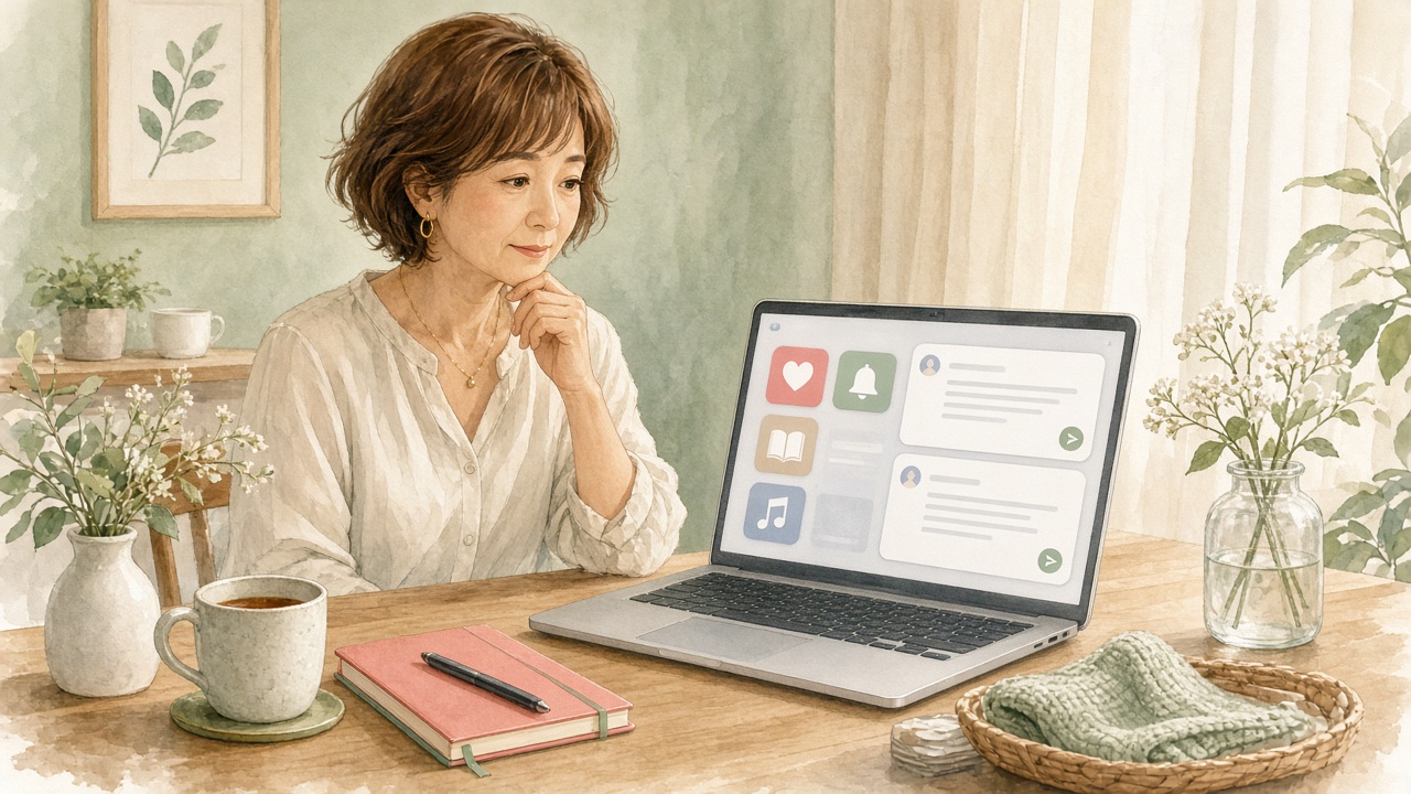 契約したAIツールの画面を前に、使い方がわからず立ち止まっている女性のイラスト