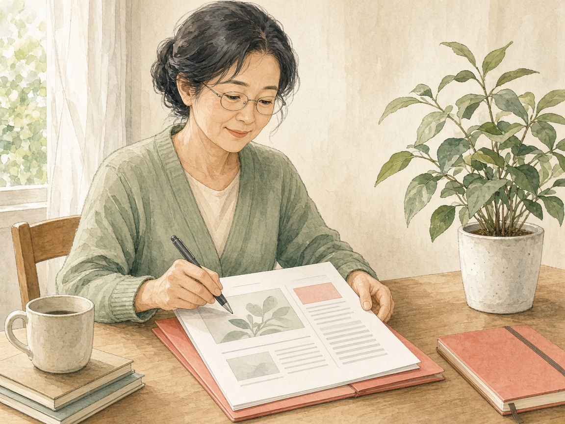 AIで整えた案内が事業のページとして残っているイラスト